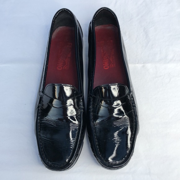 Salvatore Ferragamo Black Patent Leather Penny Loafer/Moccasin, Nero Calf - Picture 4 of 15